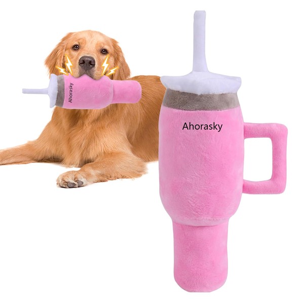Ahorasky Cute Squeaky Dog Toys Cup - Soft Tumbler Funny