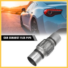 REPAIROCK 2 Pcs 2.25"x4"x8" Car Exhaust Flexible Pipe Tubing Universal Exhaust Joint with Welding Extension Pipe Stainless Steel Silver Tone Auto Replacement Parts