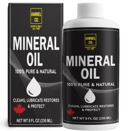 Mineral Oil 8oz –FOOD GRADE- PRODUCT OF CANADA-– Multi-Purpose, Odorless Oil for Skin Moisturization, Hair Care, and DIY Projects BY AMRIEL CO.