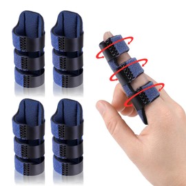Wisesso Wisesso Trigger Finger Splint, Finger Splints for Straightening & Trigger Finger & Broken Finger,Finger Brace Fits Index Finger - Middle Finger - Ring Finger,Blue, 4 pcs