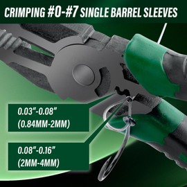 Alwonder Fishing Steel Wire Crimper Cutter Gripper Crimping Tool for Single Barrel Sleeves, Fishing Leaders Terminal Tackle Connectors Multi-Function 8IN Crimping Pliers Cutting Crimp Tool
