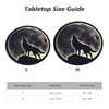 Famame Full Moon Howling Wolf Round Fitted Tablecloth with Elastic