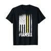 911 American Flag Dispatch-er USA Thin Gold Line Operator T-Shirt