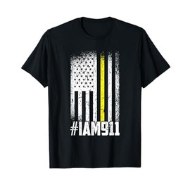 911 American Flag Dispatch-er USA Thin Gold Line Operator T-Shirt