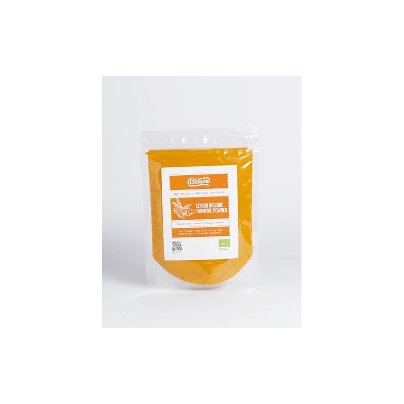 Bioura Organic Ceylon Turmeric Powder 100g, High Curcumin Content, Bio