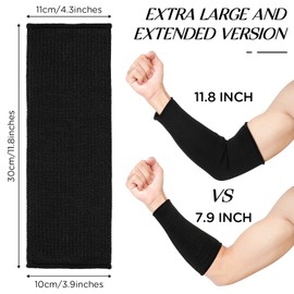 Neer 4 Pair Protective Arm Sleeves for Thin Skin Anti-Cut Burn Resistant Cover Forearm Sleeve for Cooking Construction(Black, 11.8 Inch)