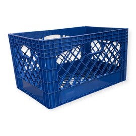 Juggernaut Storage 3 Pack Crates for Office Storage and Classroom Organization, 24 Quart, Blue