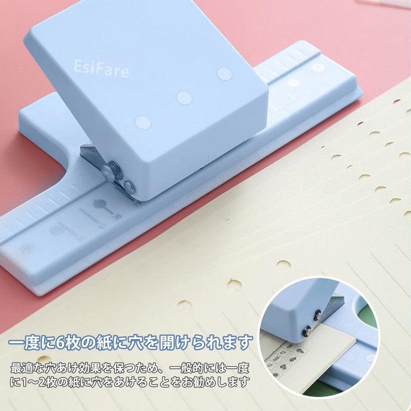 3-Hole and 6-Hole Punch, Loose Leaf Punch Compatible with A6/A7/A5,