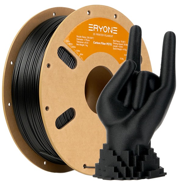 ERYONE Carbon Fiber PETG Filament 1.75mm +/- 0.03mm, 3D Printing