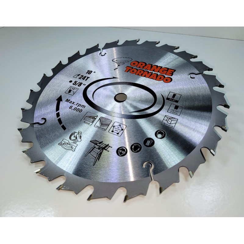 ORANGE TORNADO 10" 24 Carbide Tooth Ripping Blade FTG…