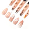 BLUESKY Gel Nail Art Brushes, 5 Pieces Fine Tip Angled
