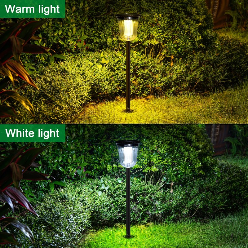 JSOT 4 Pack Bright Solar Path Lights Outdoor, IP65 Waterproof