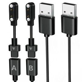 Audiovance 2-Pack AB400 Reversible Smartwatch Charger – Innovative Magnetic Charging Cable, Solves Polarity Mismatch, Universal for All 4.0mm-Pin-Pitch Smart Watches