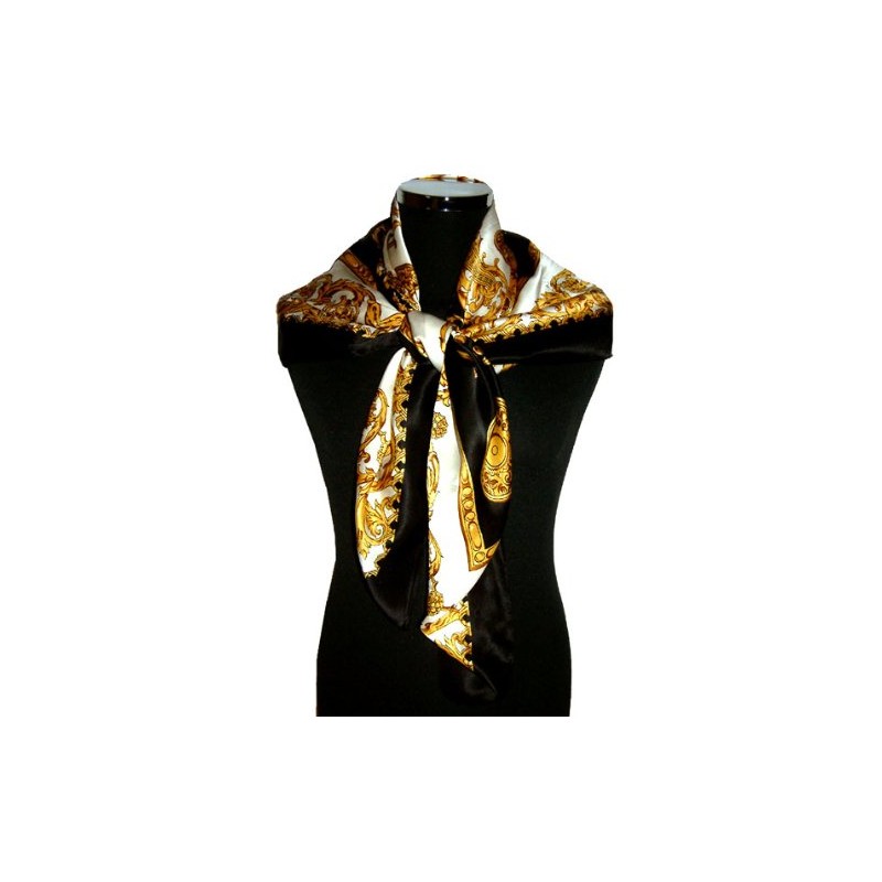 Lorenzo Cana Women’s Silk Scarf, 100% Silk, Baroque with Paisley