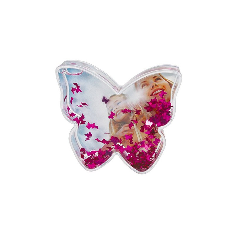 Dorr Butterfly Shaped Snow Globe with Glitter Butterflies (Color may