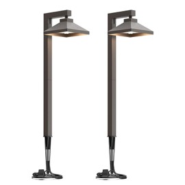 GOODSMANN Pathway Lights Outdoor 2PK G4 LED Low Voltage Metal Landscape Lighting Kit 1.5W 100 Lumen 12V AC Path Light with Connectors and Stakes for Path, Walkway, Driveway