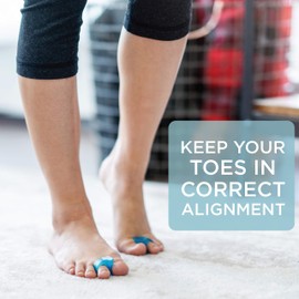 Mind Bodhi Single-Loop Toe Separators 4-Pack: Correcting Bunions and Restoring Toes to Their Original Shape - For Men and Women - Toe Spacers Bunion Corrector - Blue