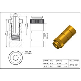 mistcooling Pool Cover Anchors for inground Pools - 10 Pack with Tamping Tool - 5/8" Anchor. Fits 3/4" Hole- 5001ABR