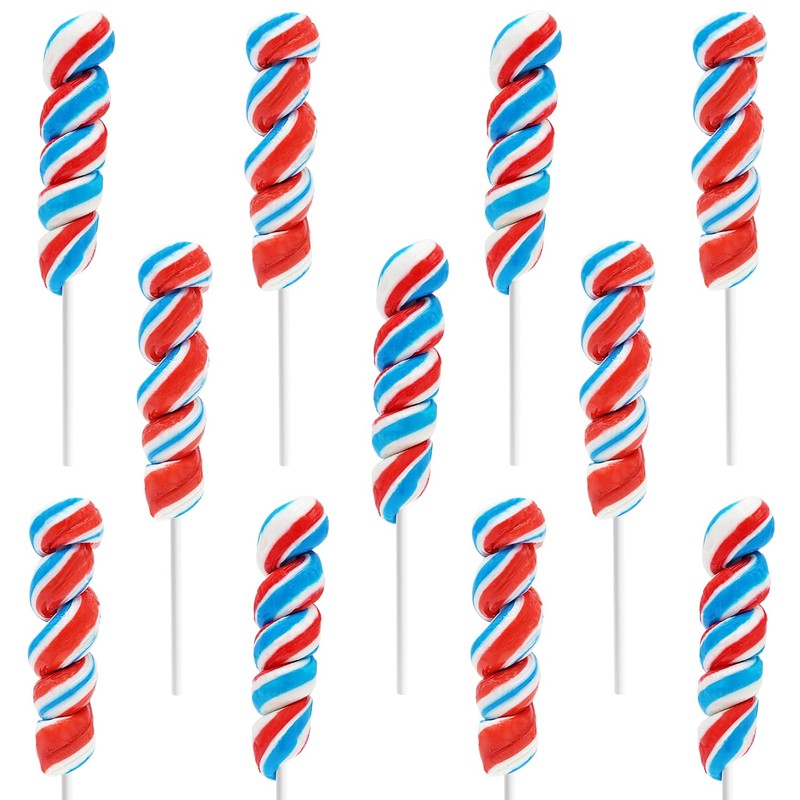 Fruidles Patriotic Twist Lollipop, USA Red, Blue, & White Mixed