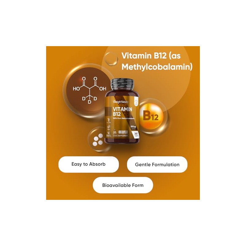 Vitamin B12 Tablets - 365 Tablets - 1 Year Supply
