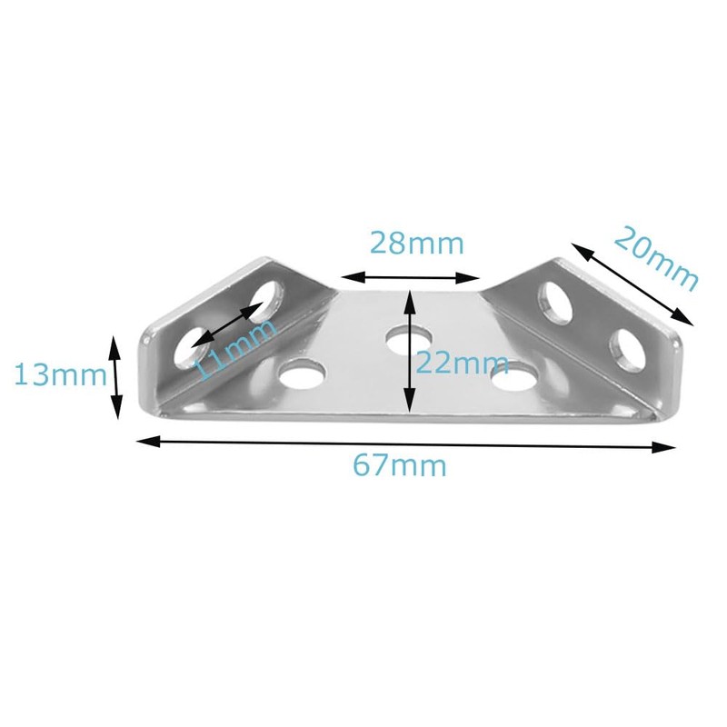 Esforzarse 10 Piece Stainless Steel Angle Bracket Corner Brace Furniture
