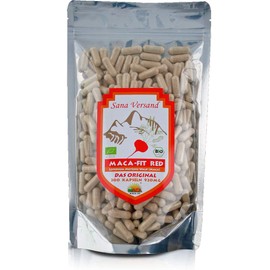 Maca Fit Red 300 Vegan Capsules Original from Peru, Junin Bombon Certified, Pure Red Maca Powder, Pure Vegetable without Additives