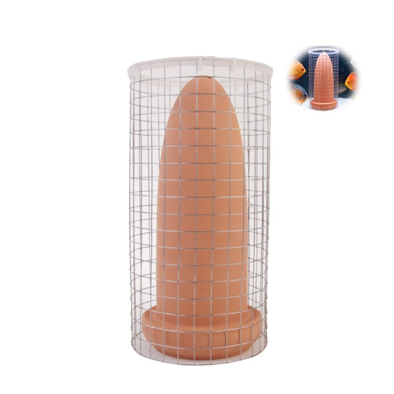 Startside Tropical Fish with Protective Net Cover for Frying/Spawning/Breeding/Discus/Aquarium/Bleeding/Egg-Prevention/Earthenware (Brown