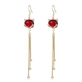 YDSURE Fox Bee Earmond Earrings, Women's, Simple Design, Dangling Metallic Allergies, Ring Earrings, 18K Gold, Glitter, 925 Silver, Diamond, Metal Allergy, Pearl Zircon Stylish, Precent, Fringe