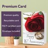 16th Anniversary Card for Women Men - Gold Rings Red
