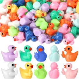 GGSTDDUP 100Pcs Finger Resin Ducks, Funny Victory Gesture Ducks, Little Peace Sign Fingers Ducks, Cute Small Resin Ducks with Peace Sign, Decoration Creative Gift for Micro Landscape (10 Colors)