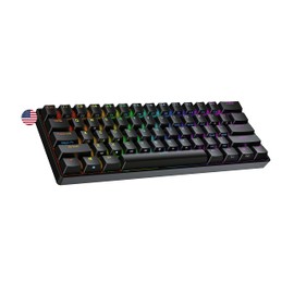 Ranked N60 Nova 60% | Teclado Mecánico Hotswap | 61 Teclas LED RGB Multicolor Retroiluminadas para PC/Mac Gamer | QWERTY EE. UU. (Negro, Gateron Brown)