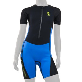 DYNAMICNORD - Neoprene/Lycra Shorty - Designed in Germany - Lightweight Water Sports Shorty for Children Made of 2 mm Neoprene with Lycra for Cold and Sun Protection (Blue/Black, 128)