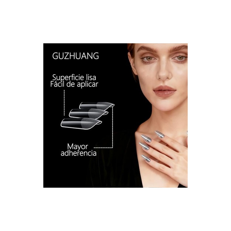 600PCS Transparente Uñas Postizas Para Manos，12 Tamaños Tips Para Uñas