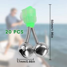 NCTNCX Eel Bells Pack of 20 Eel Bells Spiral Clip Fishing Bells, Bite Alarm Fishing for Night Sea Fishing, Night Fishing Accessories