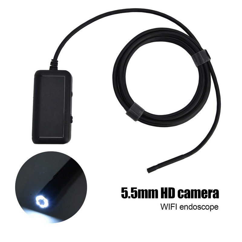6LED HD Endoscope 5.5MM Wireless WiFi Inspection Camera IP67 Waterproof