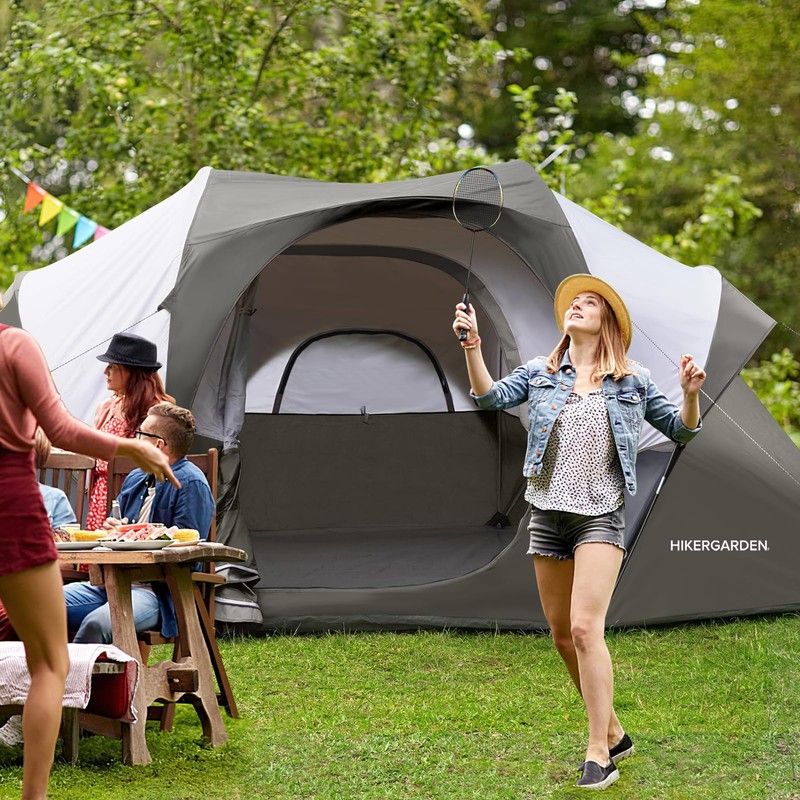 HIKERGARDEN 10 Person Tents for Camping Family Outdoor Dome Tent