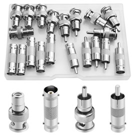 WMYCONGCONG 20pcs BNC RCA Male to Male + Female-Male + Male-Female + BNC Female to BNC Female Plug Coaxial Converter Adapter Connector 5pcs each