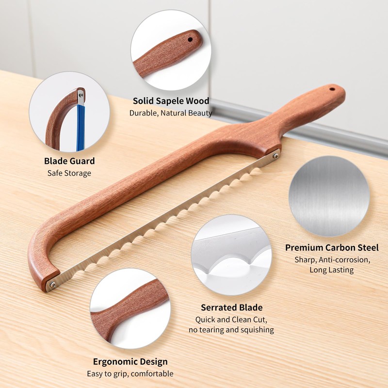 FYLFOTA Bread Saw for Homemade Bread, Sourdough Bread Knife Slicer