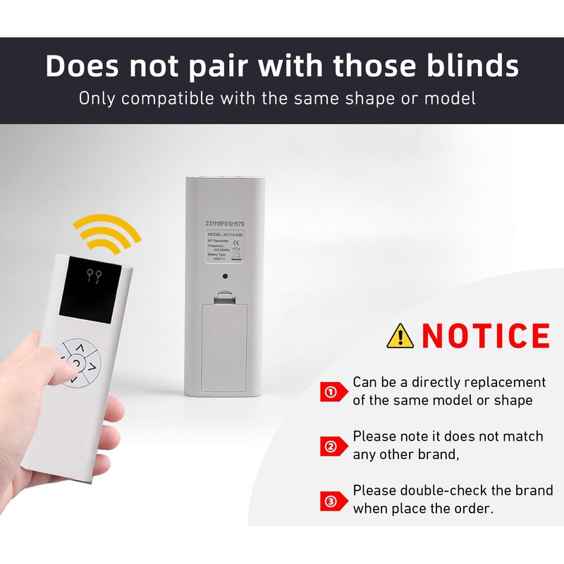 AC114-02-Wireless Control, 2 Channel Blinds Controller for Motorized Roller Shades