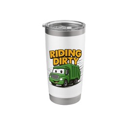 Riding Dirty Garbage Recycling Trash Truck Kids Boys Toddler Stainless Steel Insulated Tumbler