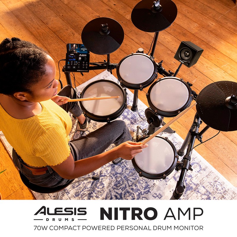 Alesis Nitro Amp 70W 3" Compact Electric Drum Monitor Speaker