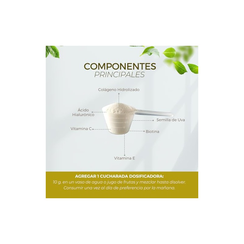 Biosuple Colágeno Hidrolizado Adicionado Ácido Hialuronico Semilla Uva Biotina Vitamina