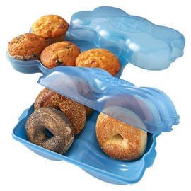 Touch Up Cup Bagel Fresh and Muffin Holder Container Storage Keeper Saver, Airtight and Reusable, BPA-Free, Holds 6 Bagels and 6 Muffins, As Seen On Shark Tank Products