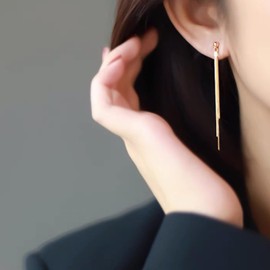 Clip on Earrings for Women Gold/Silver Long Dangle Earrings Non Piercing Chain Tassel Ear Cuff Dangly Earings Bridal Wedding Earring for Brides Bridesmaid