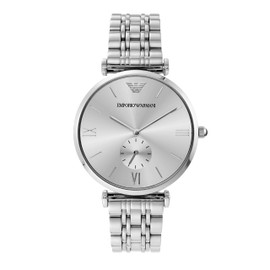 Emporio Armani AR1819 Men's Silver Genuine Imported Product, Silver, Bracelet Type