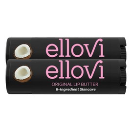 Ellovi Natural Lip Butter Lip Balm - Original - Pure Enough to Eat - Made With Just 6 Vegan Ingredients - Moisturizing Lip Care for All Day Hydration (2-Pack)