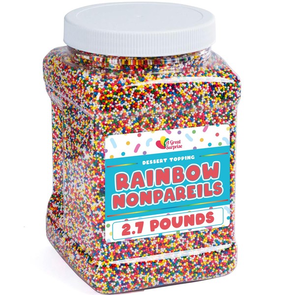 Rainbow Nonpareils Sprinkles - 2.7 Pounds - Big Bulk -