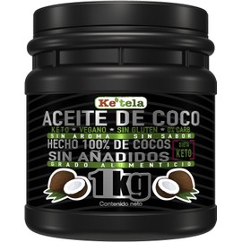 Aceite de Coco 1 Kilo, Kosher, Vegano, Keto, Marca Ke´tela