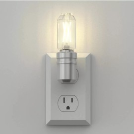 Better Homes & Gardens LED NIGHT LIGHT SOFT WHITE | SATIN NICKEL VINTAGE DESIGN