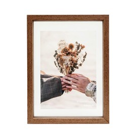 Fuji Color 408472 Flowy Frame, L, BR, Large Brown x Transparent, Floating Feel, Dried Flowers, Trading Card Ticket